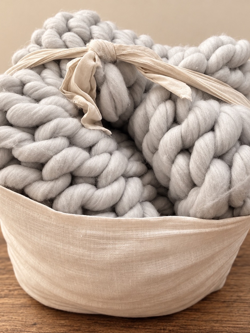Casaluna Chunky Knit Throw Blanket - Light Gray